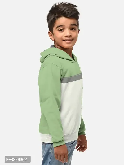 Fabulous Green Cotton Blend Hooded Tees For Boys-thumb2