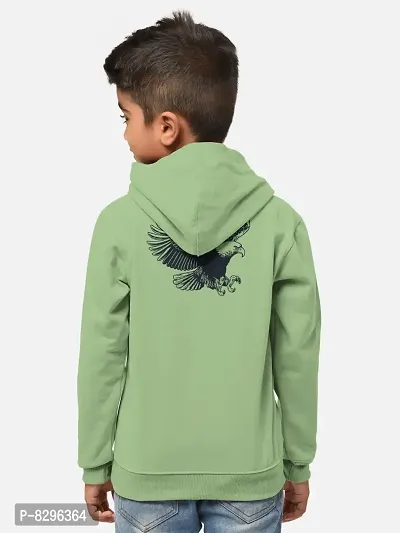 Fabulous Green Cotton Blend Hooded Tees For Boys-thumb3