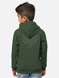 Fabulous Olive Cotton Blend Hooded Tees For Boys-thumb2