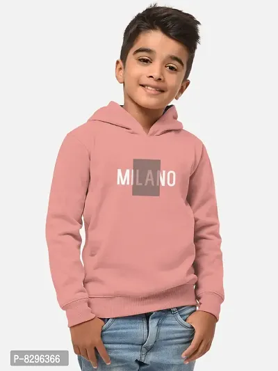 Fabulous Pink Cotton Blend Hooded Tees For Boys-thumb0