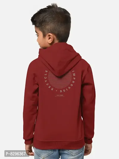 Fabulous Red Cotton Blend Hooded Tees For Boys-thumb3