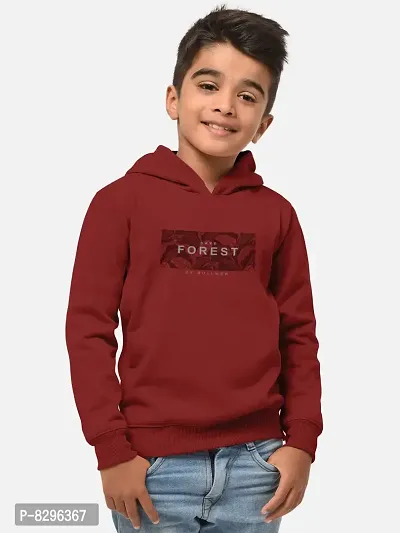Fabulous Red Cotton Blend Hooded Tees For Boys