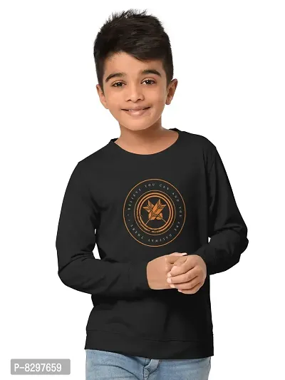 Stylish Black Cotton Blend Sweatshirts For Boys-thumb0