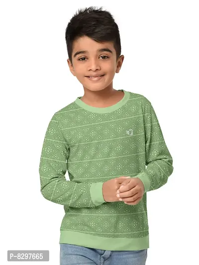 Stylish Green Cotton Blend Sweatshirts For Boys