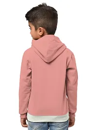 Stylish Pink Cotton Blend Hooded Sweatshirts For Boys-thumb2