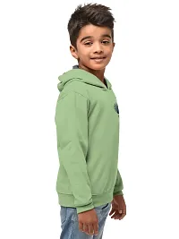 Stylish Green Cotton Blend Hooded Sweatshirts For Boys-thumb1