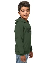 Stylish Olive Cotton Blend Hooded Sweatshirts For Boys-thumb1