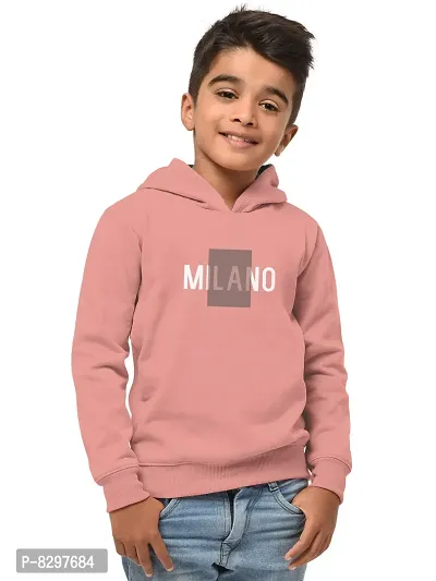 Stylish Pink Cotton Blend Hooded Sweatshirts For Boys
