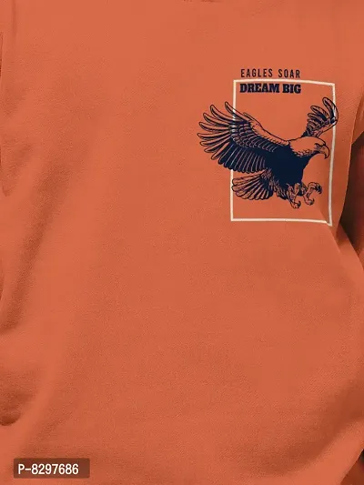 Stylish Orange Cotton Blend Hooded Sweatshirts For Boys-thumb4