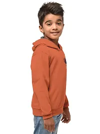 Stylish Orange Cotton Blend Hooded Sweatshirts For Boys-thumb1