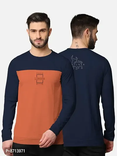 Trendy Front and Back Printed Full Sleeve / Long Sleeve Tshirt for Men-thumb0