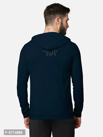 Trendy Front and Back Printed Full Sleeve / Long Sleeve Hooded Tshirt for Men-thumb3