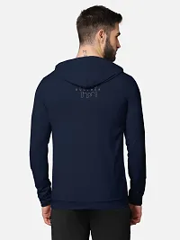 Trendy Front and Back Printed Full Sleeve / Long Sleeve Hooded Tshirt for Men-thumb2