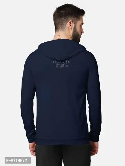 Trendy Front and Back Printed Full Sleeve / Long Sleeve Hooded Tshirt for Men-thumb3