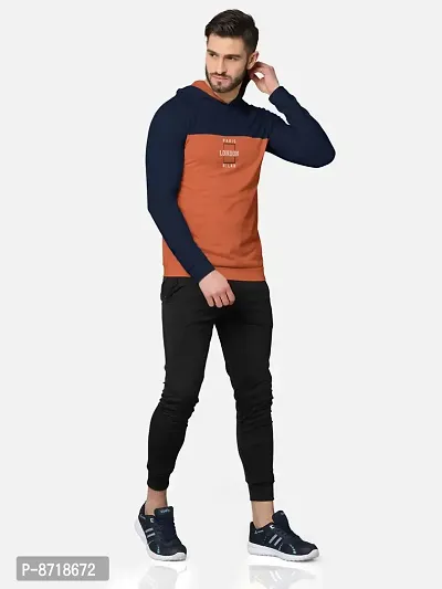 Trendy Front and Back Printed Full Sleeve / Long Sleeve Hooded Tshirt for Men-thumb4