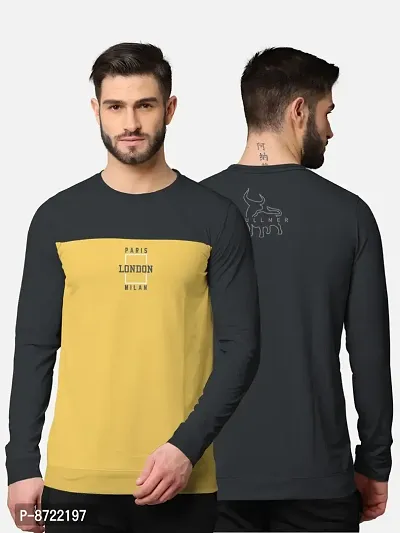 Trendy Front and Back Printed Full Sleeve / Long Sleeve Tshirt for Men-thumb0