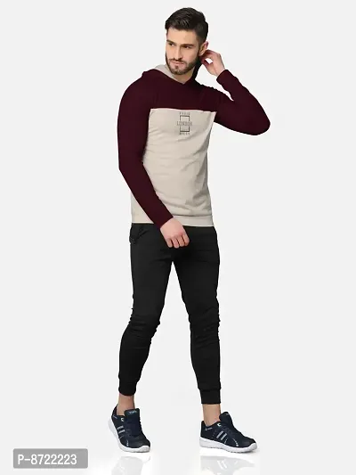 Trendy Front and Back Printed Full Sleeve / Long Sleeve Hooded Tshirt for Men-thumb4