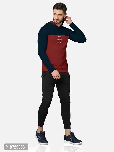 Pack of 2 Trendy Front and Back Printed Full Sleeve / Long Sleeve Hooded Tshirt for Men-thumb4