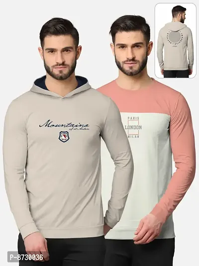 Buy Pack of 2 Trendy Front and Back Printed Full Sleeve / Long Sleeve Hooded  Tshirt for Men Online In India At Discounted Prices