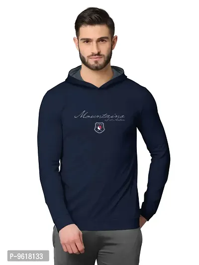 Stylish Fancy Cotton Blend Hood Long Sleeves Printed Sweatshirts For Men-thumb0