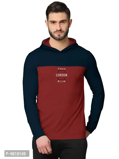 Stylish Fancy Cotton Blend Hood Long Sleeves Printed Sweatshirts For Men