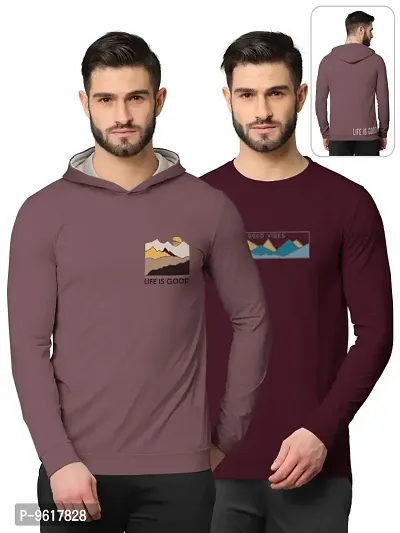 Stylish Fancy Cotton Blend Round Neck Long Sleeves Printed Sweatshirts Combo For Men Pack Of 2