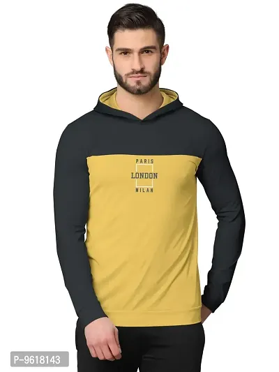 Stylish Fancy Cotton Blend Hood Long Sleeves Printed Sweatshirts For Men