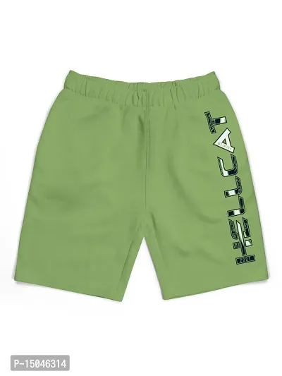 Fabulous Green Cotton Blend Printed Regular Shorts For Girls