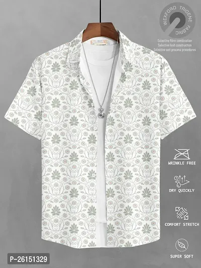 Stylish Cotton Blend Printed Short Sleeves For Men-thumb4