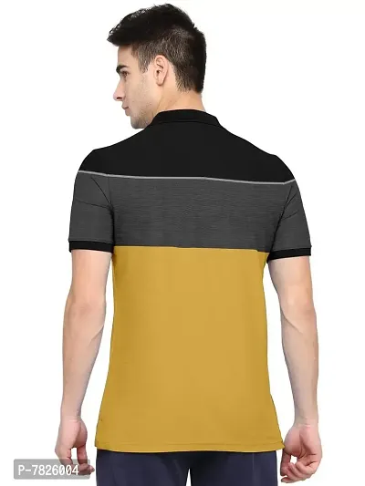 BULLMER Mens Regular Fit Striped Cotton Polo Tshirt/Collared Tshirt-thumb2