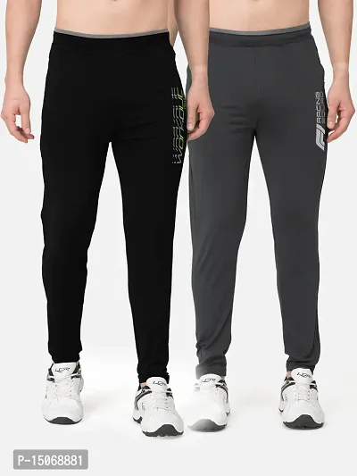 Stylish Cotton Blend Printed Track Pants For Men- Pack Of 2-thumb0