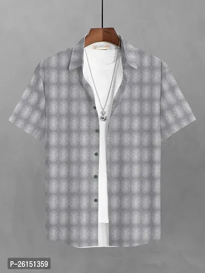 Stylish Cotton Blend Printed Short Sleeves For Men