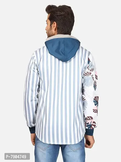 BULLMER Mens Regular Fit Printed Brushed Fleece Hooded Sweatshirt/ Jacket-thumb4
