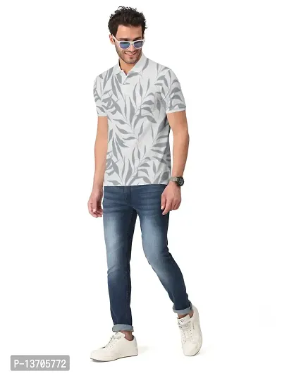 Stylish Fancy Cotton Blend Printed Polos T-Shirts For Men-thumb4