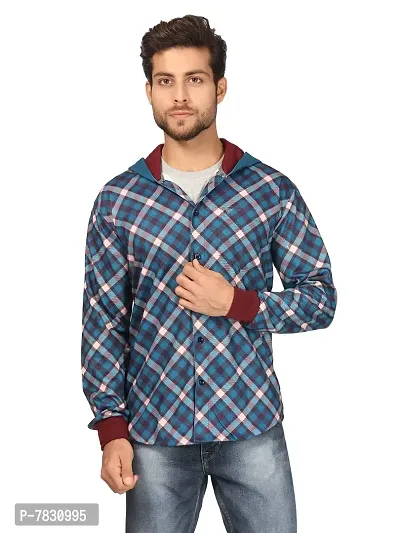 BULLMER Mens Regular Fit Printed Brushed Fleece Hooded Sweatshirts/ Sweaters-thumb0