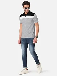 BULLMER Mens Regular Fit Cut  Sew Colorblocked Polo Neck/Collared Tshirt-thumb4