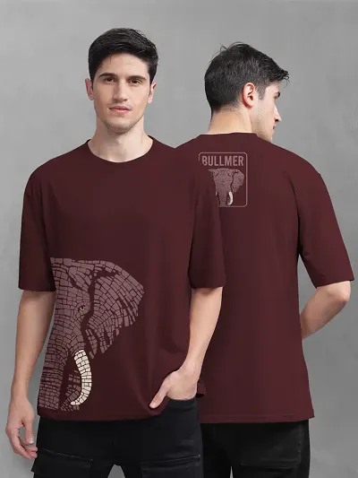Reliable Cotton Blend Printed Oversized Tees For Men