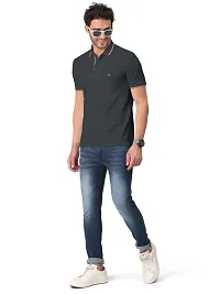 Trendy Grey Solid Half Sleeve Collar Neck / Polo Tshirts for Men-thumb3