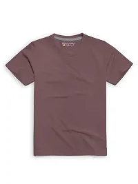 Stylish Brown Cotton Solid Round Neck Tees For Men Pack Of 10-thumb1