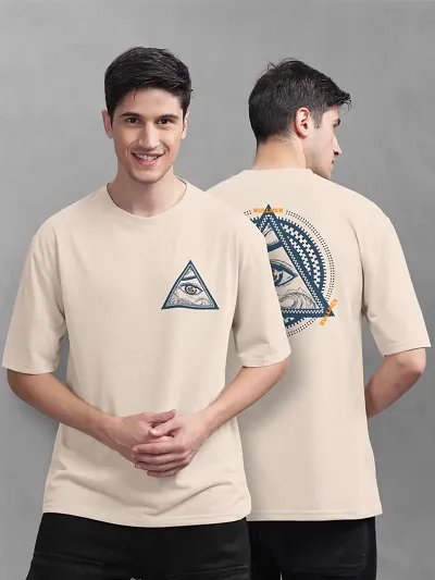 Stylish Cotton Blend Printed Oversized Tees For Men