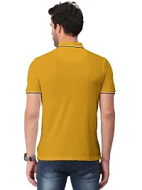 Trendy Yellow Solid Half Sleeve Collar Neck / Polo Tshirts for Men-thumb1