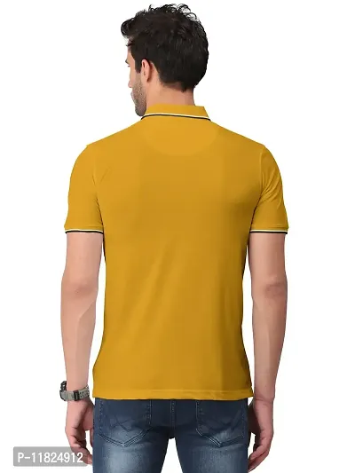 Trendy Yellow Solid Half Sleeve Collar Neck / Polo Tshirts for Men-thumb2