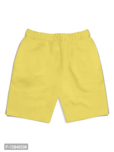 Fabulous Yellow Cotton Blend Printed Regular Shorts For Girls-thumb2