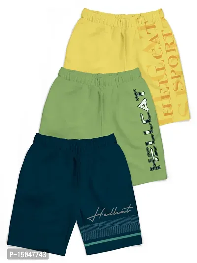 Fabulous Multicoloured Cotton Blend Printed Regular Shorts For Girls Pack Of 3
