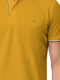 Trendy Yellow Solid Half Sleeve Collar Neck / Polo Tshirts for Men-thumb4