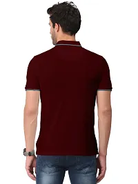 Trendy Maroon Solid Half Sleeve Collar Neck / Polo Tshirts for Men-thumb1