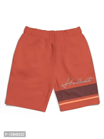 Fabulous Orange Cotton Blend Printed Regular Shorts For Girls-thumb0
