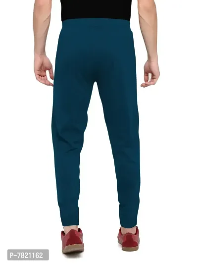 Blue Cotton Track Pants For Men-thumb5