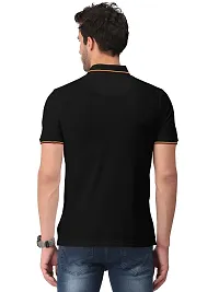Trendy Black Solid Half Sleeve Collar Neck / Polo Tshirts for Men-thumb1