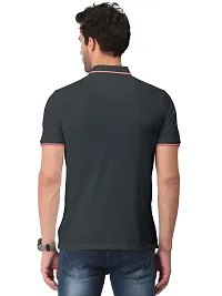 Trendy Grey Solid Half Sleeve Collar Neck / Polo Tshirts for Men-thumb1